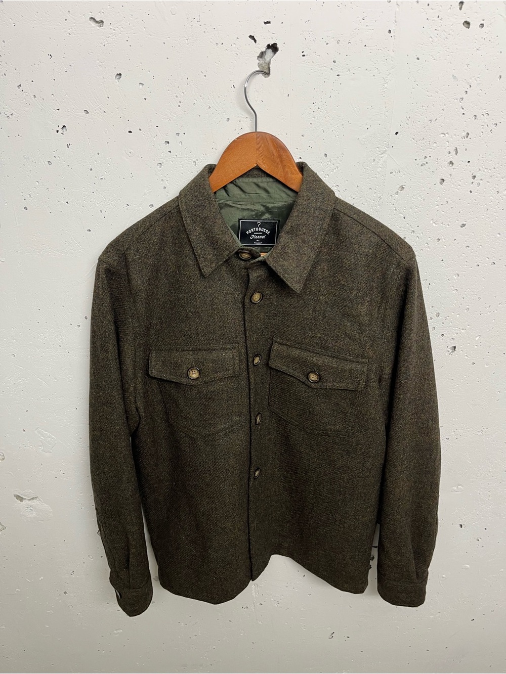 Portuguese flannel wool overshirt jacket